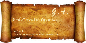 Grünvald Aranka névjegykártya