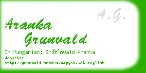 aranka grunvald business card